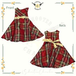 Girls Rare Editions Holiday Christmas Casual Dress Plaid Gold Size 4